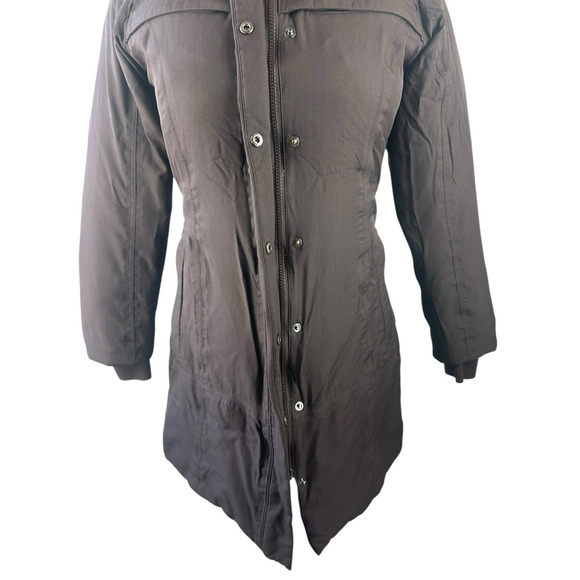 The North Face Parka Coat HyVent Goose Down Hooded Brown Winter Women’s Small - Picture 10 of 16